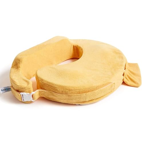 Image of My Brest Friend Deluxe Nursing Pillow for Breastfeeding & Bottle Feeding, Enhanced Posture Support, Double Straps & Removable Extra Soft Slipcover, Sunrise Orange