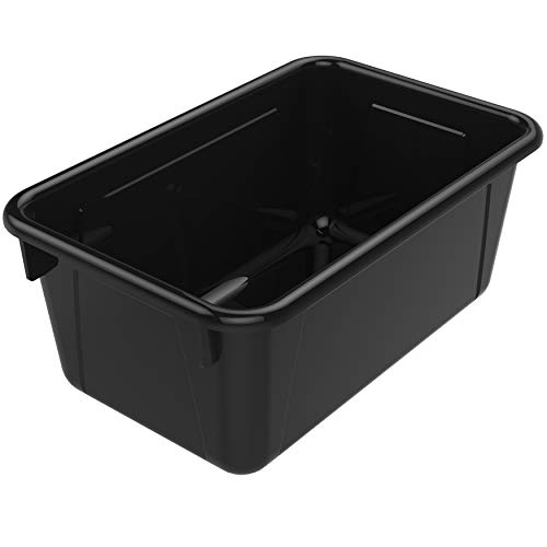 Image of Storex Small Cubby Bin, 7.8 x 12.2 x 5.1 Inches, Black, 5-Pack (62466E05C)