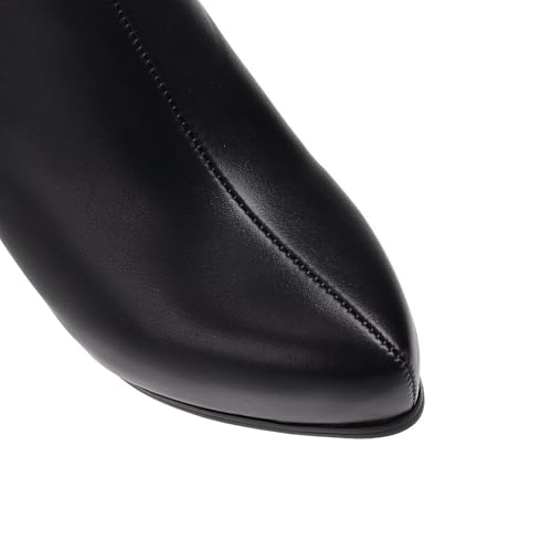 KISSASA Womens Pointed Toe Faux Leather High Heel Stiletto Side Zip Pointy Ankle Boots3
