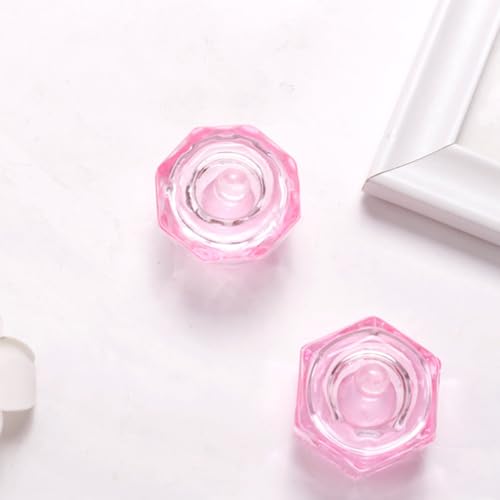 2 pocillos de cristal para manicura con tapa miniatura 6