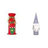 Juego de botellas de champán creativas de tela de Navidad sin rostro de viejo, juego de copas de...