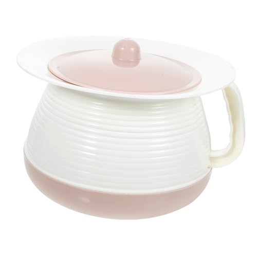 SOESFOUFU 子供用トイレ ふた付きチャンバーポット 尿ポット 携帯ポット おしっこトレーニングカップ チャンバーバケット ホーロー ボウル 枕元の小便器 おしっこバケツ 個人携帯トイレ ポータ