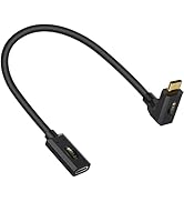 Poyiccot 240W USB C Extension Cable 1ft, 40Gbps USB Type C Extension Cable Short, 90 Degree USB 4...