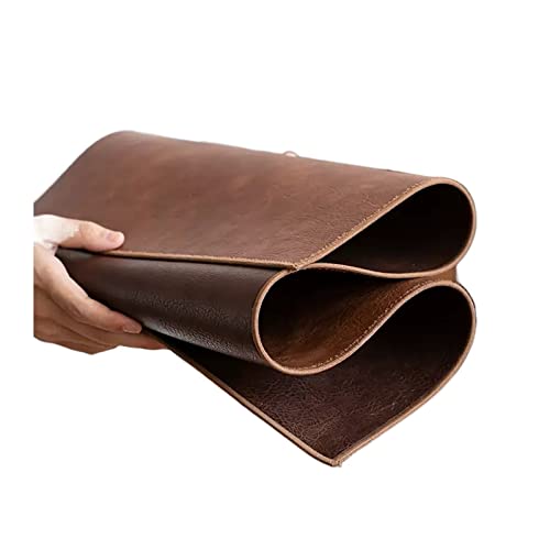 Chemin de table en cuir imperméable marron 50 x 35 cm lavable d'un coup