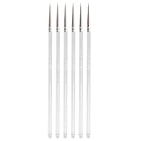 Ycauty Detailpinsel aus Robustem, Weichem Nylon für Papiermalerei, für Künstler, 6-teiliges Aquarellpinsel-Set