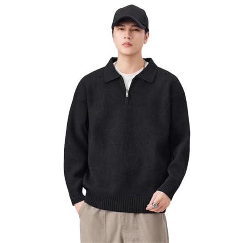 Men’S Spring And Autumn Heavyweight Half-Zip Sweater – Collar Relaxed