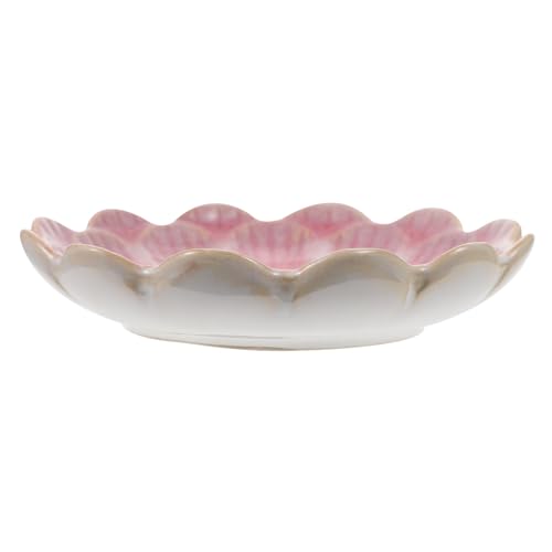 OFFSCH Vintage Flower Petal Ceramic Sauce Dish Style Dipping Bowl for Seasoning and Condiments Decorative Snack Plate for Entertaining and Serving