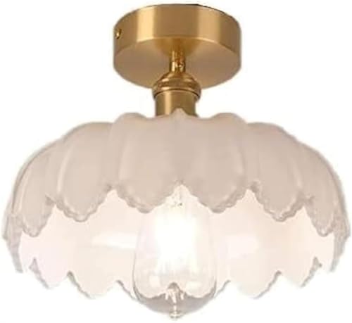 Lustre LED plafond en laiton japonais et globe de verre haut de gamme pour intérieur