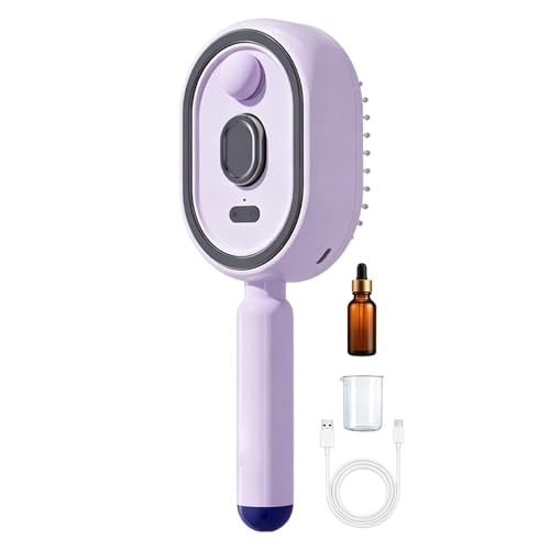 Steam Hair Brush - Rechargeable Portable Red Light Air Cushion Comb | Anti-Frizz Cordless Electric Spray Brush - for Women Home Spa Scalp Care Cleaning