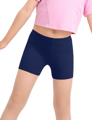 Image of Somaibo 3 Pack Girls Bike Shorts Kids Cartwheel Under Dress Cotton Short | Girl Biker Shorts Dance Tumble Gymnastic Short