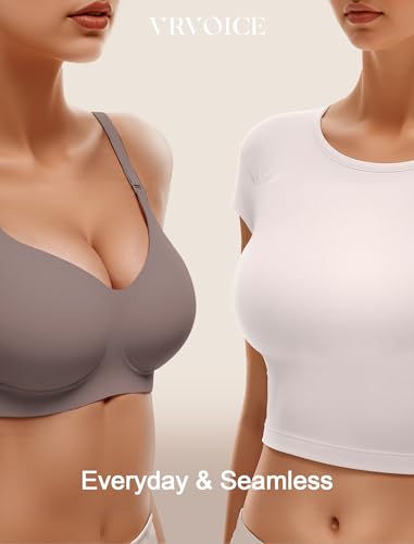 Image of Wireless Bras for Women Jelly No Underwire Push Up Seamless Comfort Full Coverage Supportive Soft Everyday Tshirt Bra