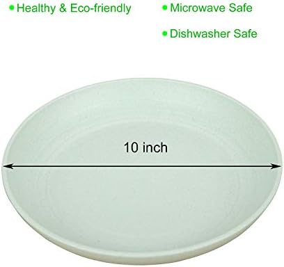 Unbreakable Wheat Straw Plates - Reusable 10" Plate Set - Dishwasher & Microwave Safe - Perfect for Dinner Dishes - Healthy for Kids Children Toddler & Adult, BPA Free & Eco-Friendly (Extra Large)