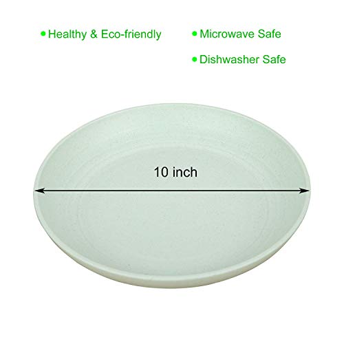 Unbreakable Wheat Straw Plates - Reusable 10" Plate Set - Dishwasher & Microwave Safe - Perfect for Dinner Dishes - Healthy for Kids Children Toddler & Adult, BPA Free & Eco-Friendly (Extra Large)