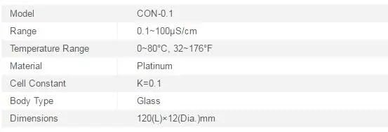 KOSBO Sonda de Sensor de electrodo de conductividad de Platino de Uso General Que Mide Agua Pura líquidos de Baja conductividad K = 0,1