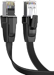 UGREEN Ethernet Cable High Speed CAT 8 Network Cable Flat 40Gbps 2000MHz POE RJ45 LAN Cable Gigabit Internet Compatible with Switch Xbox One/Series X PS5 PS4 Router Modem TV Box Hub Patch Panel (1M)