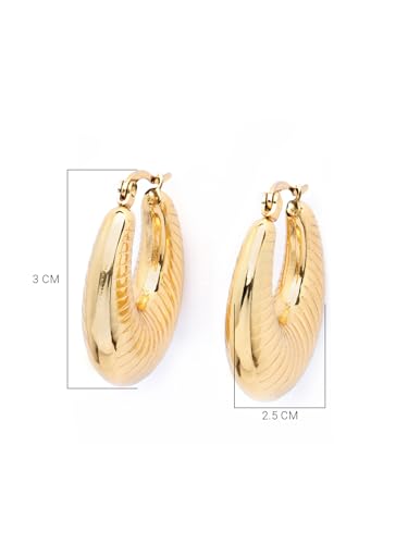 Image of Scintillare by Sukkhi Excellent Stainless Steel Round Hoop Earring Jewellery for Women & Girls|Anti Tarnish Jewellery|Gifts for Wife Girlfriend Mother Sister