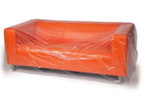 140 x 45 1 Mil Clear Plastic Furniture Sofa Covers (100/Roll) - Laddawn 3210