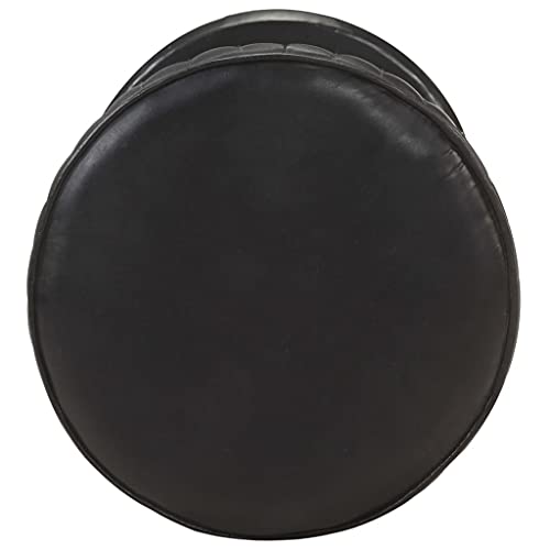 Genérico Taburete de Cocina de Cuero auténtico Negro,Mobiliario,Sillas,Taburetes de Cocina,321872