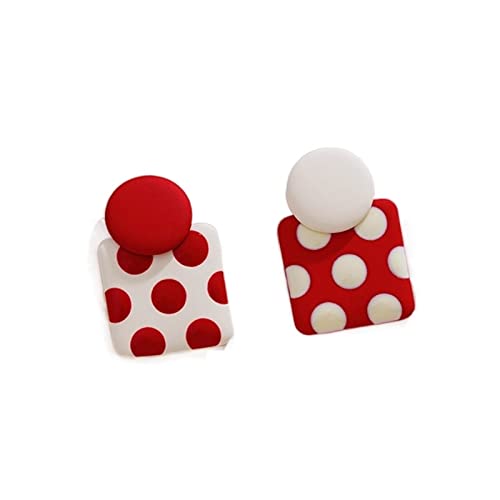 Boucles d'oreilles géométriques rouges et noires pour offrir aux femmes