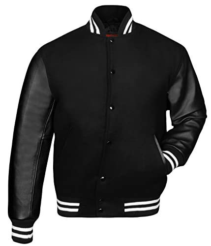 Image of Brutul Bee Original Leather Varsity Letterman Jackets Wool & Leather Original American Style Varsity Jackets