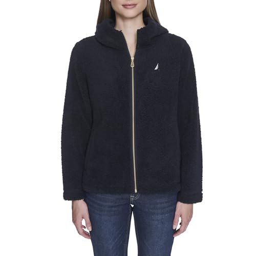 Image of Nautica Women's Solid Sherpa Zipup Hoodie Jacket