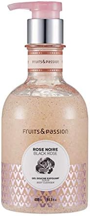 Scrub Body Cleanser Black Rose, Moisturizing, Whitening, Revitalizing and Firming with Gel Type Body Scrub, Veilment Natural Spa (400mL / 13.53 Fl.Oz)
