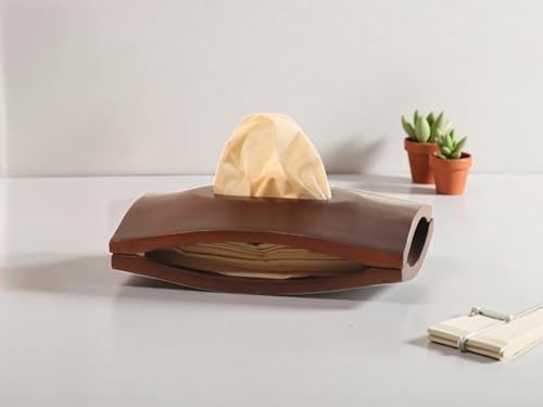 Image of Vesta Homes Handcrafted Acacia Wood Tissue Box Holder | Premium Wooden Napkin & Paper Towel Organizer for Home, Office, Dining Table, Restaurant Decor | Multipurpose Tissue Dispenser | 24 x 16 x 6 cm