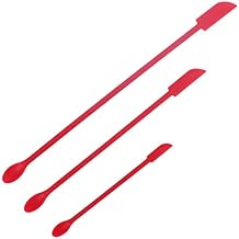 3 Pcs Last Drop Spatula, Mini Silicone Spatula, Makeup Spatula, Beauty Spatula, Small Silicone Spatula Set for Skinny Openings, Tiny Scraper Spatula Lotion Spatula for Jar,Kitchen,Cosmetic(Red)