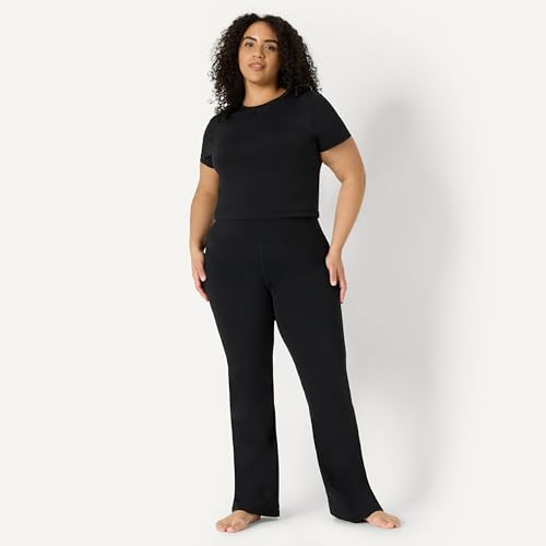 Amazon Essentials Women's Women's FormFlex Short Sleeve Top, Black, Large - image 8