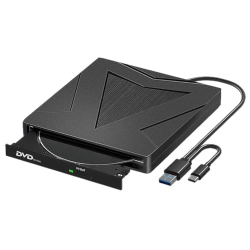 Kueohse Grabadora de CD Externa Portátil Reproductor de CD Externo Grabadora de CD Grabadora de DVD USB 3.0 +/-RW Unidad de DVD/CD ROM para Computadora Portátil de Escritorio