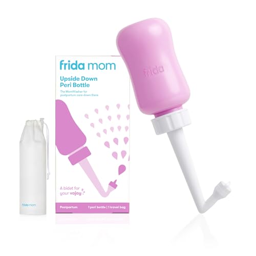 Frida Mom Botella de Lavado Perianal Posparto, 300 ml, Material Seguro para Hospital, Azul/Rosa, Diseño Ergonómico Invertido