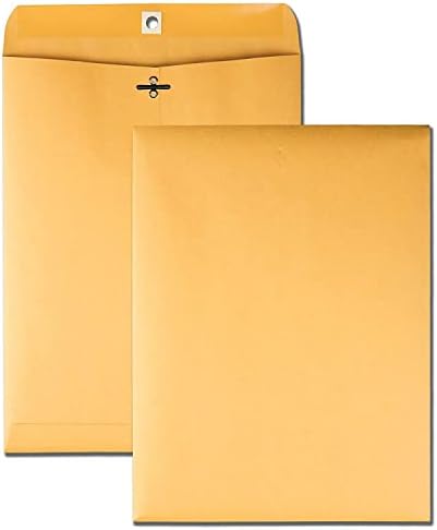 Brown Kraft Catalog Clasp Envelopes with Clasp Closure & Gummed Seal, 28lb Heavyweight Paper Envelopes, Great for Filing, Storing Or Mailing Documents, 25 Envelopes (10 x 13 inches)