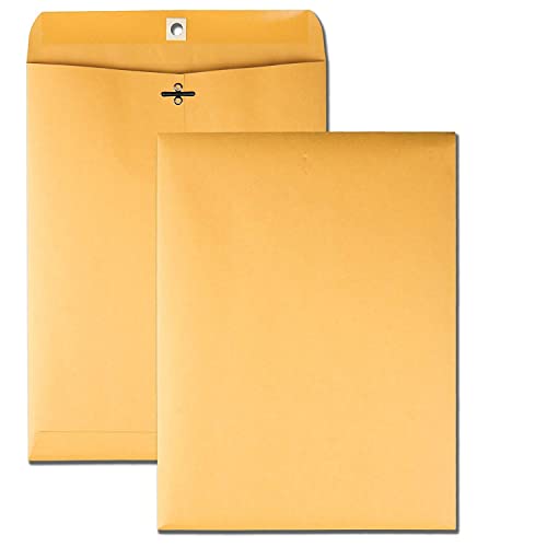 Brown Kraft Catalog Clasp Envelopes With Clasp Closure & Gummed Seal, 28Lb Heavyweight Paper Envelopes, Great For Filing, Storing Or Mailing Documents, 25 Envelopes (10 X 13 Inches) #TOP3