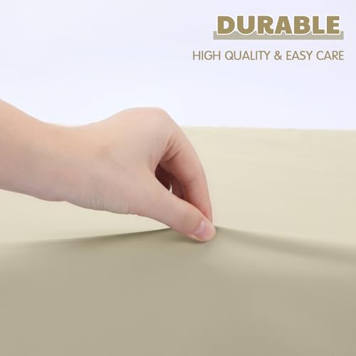 Image of VitalCozy 4 Pcs Checkered Khaki Crib Sheet Set Newborn Bedding Nursery Baby Sheets for Girl Boys Baby Gifts for Standard Crib and Toddler Mattresses, 52 x 28 x 8 Inches