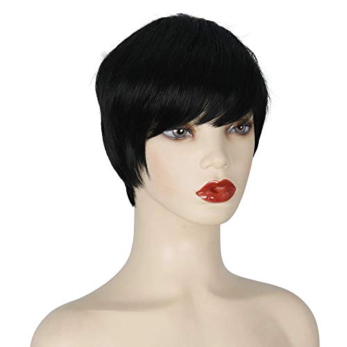 Hair Extensions Short Hair Wig with Bangs Pixie Cut with