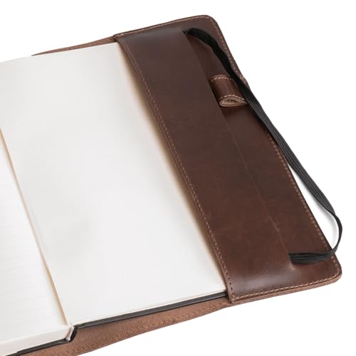 Image of Hide & Drink, Case for Hardcover Leuchtturm A5 (5.75 x 8.25 in.) Notebook, Protective Cover for Journal, Personal Planner, Full Grain Leather, Handmade Writing Accessory (Bourbon Brown, A5)