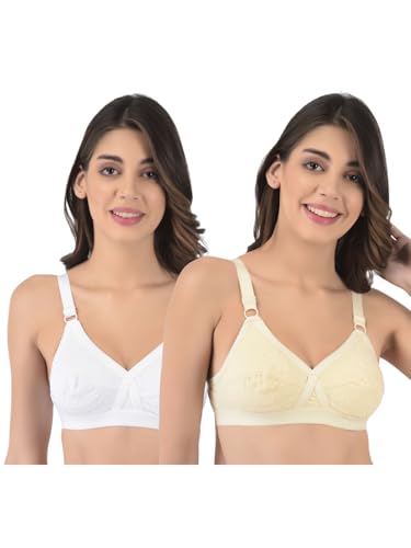 Image of Softline Women's 100% Cotton Wire-Free Non-Padded B-Cup Bra Combo | Full Coverage, Breathable & Skin-Friendly for All-Day Comfort | Supportive Fit for Daily & Casual Wear | Pack of 2