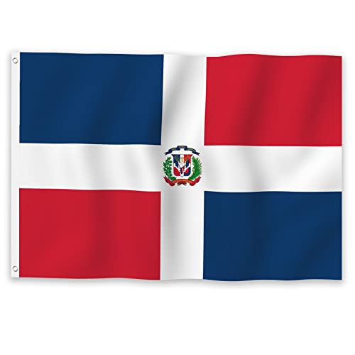Drapeau République dominicaine YongFoto à coutures renforcées et œillets durables