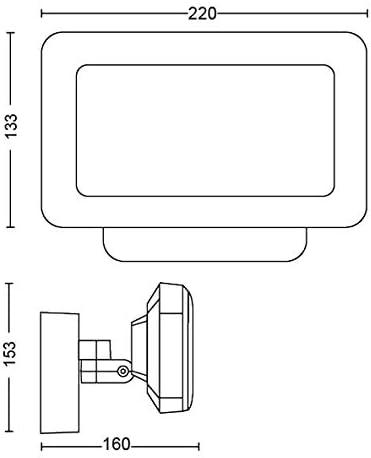 Dimensional drawing of Philips Hue Discover light