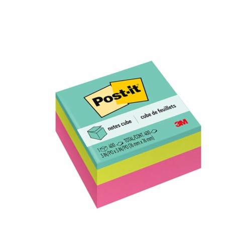 Post-It Notes Cube évite la perte de vos mémos grâce au bloc 76,2 mm durable