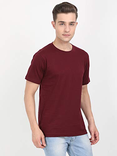 Image of FLEXIMAA Men's Cotton Round Neck Plain Half Sleeve T-Shirt