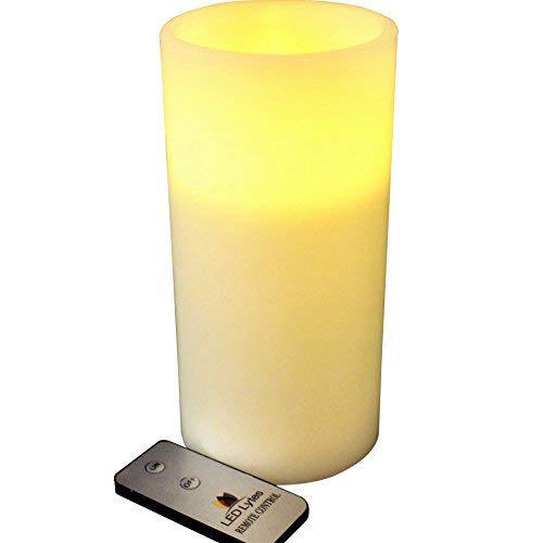 FLAMELESS PILLAR CANDLE WITH REMOTE Control by LED Lytes, Single Tall Battery Candle, 4x 8