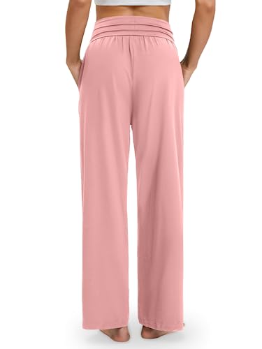 Image of Gracyoga Wide Leg Yoga Pants for Women Casual Loose Cozy Sweatpants High Waisted Lounge Pajama Flowy Pants With Pockets