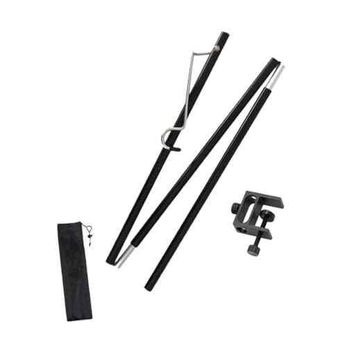 QSTDGVPW Camping Lantern Stand Hanging Light Holder Desktop Lightweight Folding Lamp Stand Lamp Pole for Travel Garden BBQ Outdoor, Single Hook