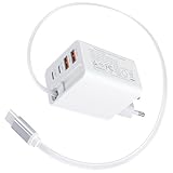 5 in 1 GaN USB C Ladegerät mit Einziehbarem Kabel, 3 USB C + 2 USB A Schnellladegerät USB Netzteil für iPhone 17 Pro Max 16/15/14, Galaxy S25 Ultra/S24, MacBook Pro/Air, iPad, Tablet, Laptop, Handys