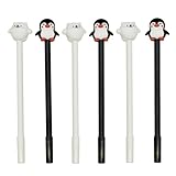 Lopenle 8PCS Adorable Penguin & Polar Bear Gel Pens - White & Black Ink, 0.5mm for School, Office & Home