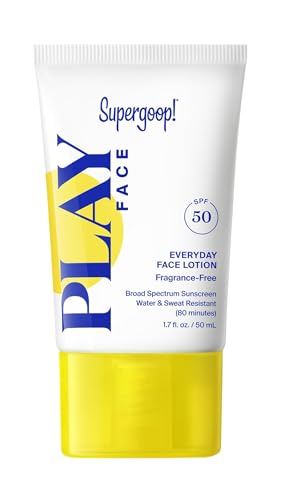 Supergoop! PLAY Everyday Face Lotion SPF 50 - Lightweight, Non-Greasy Formula - Natural Finish -...