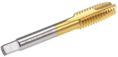 XYWHPGV Spiral Point Plug Threading Tap UNC 1/2-12 Thread, Ground Threads H2 3 Flutes, High Speed Steel HSS 6542, Titanium Coated, Round Shank with Square End, 2pcs(9dea0 55e7d 08942 22a37 fac5e f245b