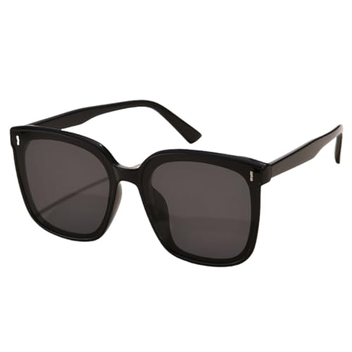 Lunettes de soleil carrées UV400 noir pour hommes et femmes