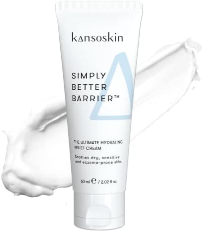 Kansoskin Simply Better Barrier Hydrating Relief Cream, Soothes Eczema, Dry, Red, Itchy and Sensitive Skin, Low-pH, Vegan, Gentle, Fragrance-free, Repair Moisturiser for Face and Body, 60ml